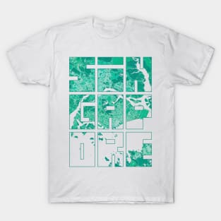 Singapore City Map Typography - Watercolor T-Shirt